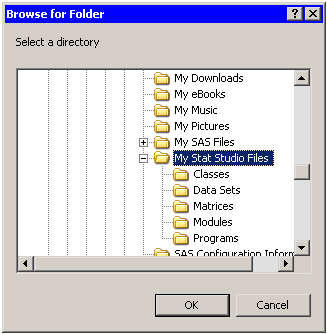 The Browse for Folder Dialog Box