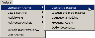 Selecting the Descriptive Statistics Analysis