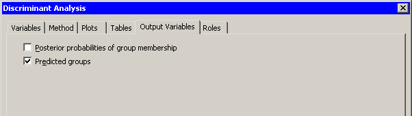 The Output Variables Tab