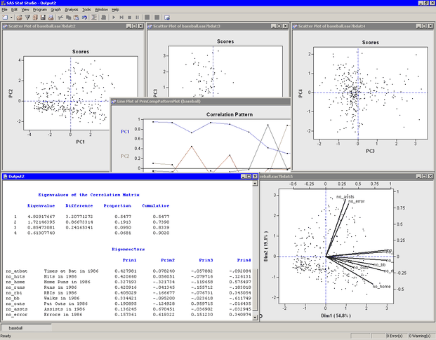 Output from a Principal Component Analysis