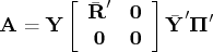 {a}= {y}[ \bar{{{r}}}^' & 0 \    0 & 0    ] \bar{{y}}^' {{{{\pi}}}}^'    