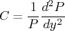    c = \frac{1}p \frac{ d^2 p}{ dy^2 } 