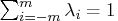 \sum_{i=-m}^m \lambda_i = 1