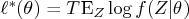 \ell^*(\theta) = t{\rm e}_z \log f(z|\theta) 