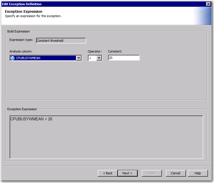 Constant Threshold Expression Specification