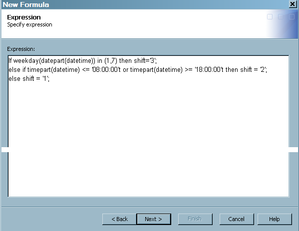 Specify the expression of the formula