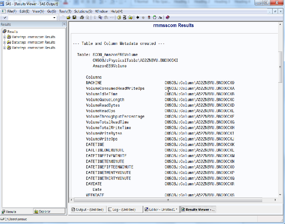Report generated by %RMMSSCOM