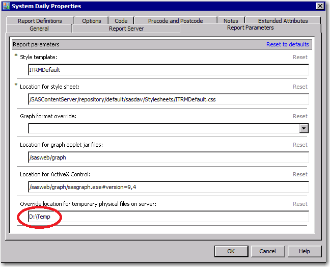 Override Location for Temporary Files