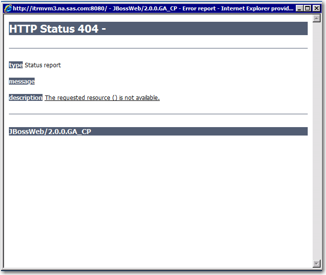 Example of an HTTP Status of 404