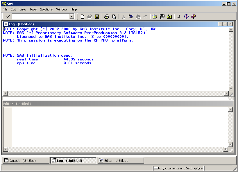 [One View of the SAS Windowing Environment (Microsoft Windows)]