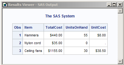 SAS Listing Output: Execution-Time Error (Division by 0)