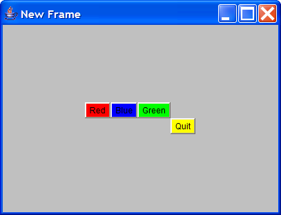 User Interface Created by the Java Object