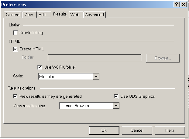 Example of the Preferences Dialog Box