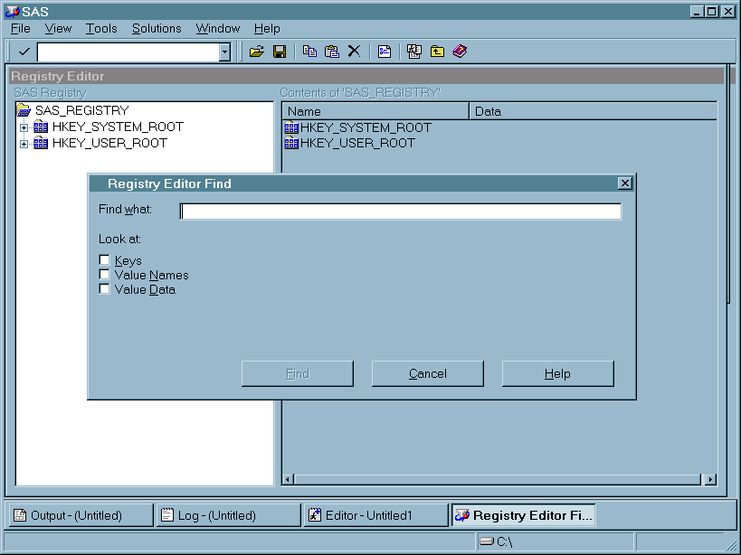 The Registry Editor Find Utility