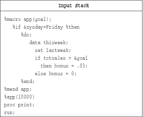 Macro APP in the Input Stack