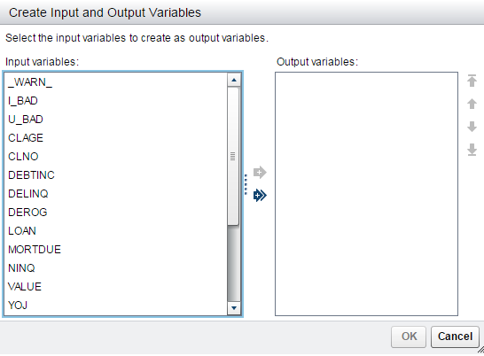 Create Input and Output Variables