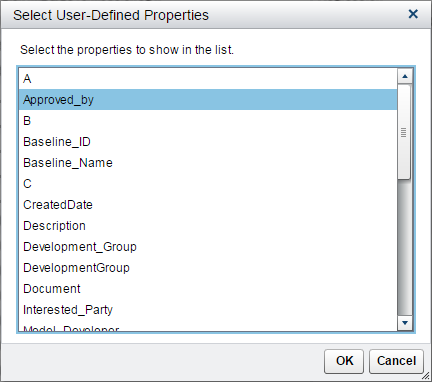 Select User-Defined Properties