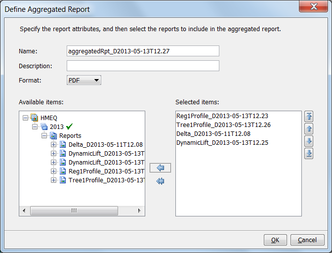Define Aggregated Report Window