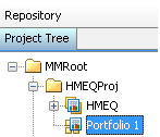 Project Control Group in the Project Tree