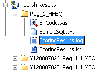 Publish to Database Results Log