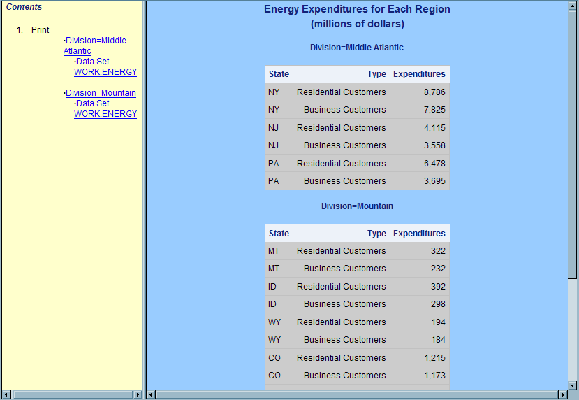 HTML Output (Viewed with Microsoft Internet Explorer)