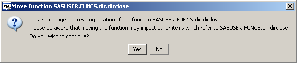 The Move Function Confirmation Dialog Box