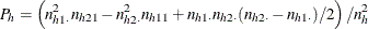 \[ P_ h = \left( n_{h1\cdot }^2 n_{h21} - n_{h2\cdot }^2 n_{h11} + n_{h1\cdot } n_{h2\cdot } (n_{h2\cdot }-n_{h1\cdot })/2 \right) / n_ h^2 \]