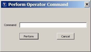Perform Operator Command window with field for command submission.