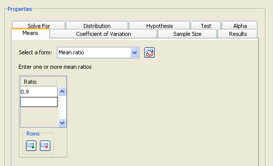  Means Tab with Mean Ration Form and Values 