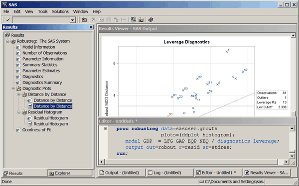 Results Window with Icons for Editable Plots
