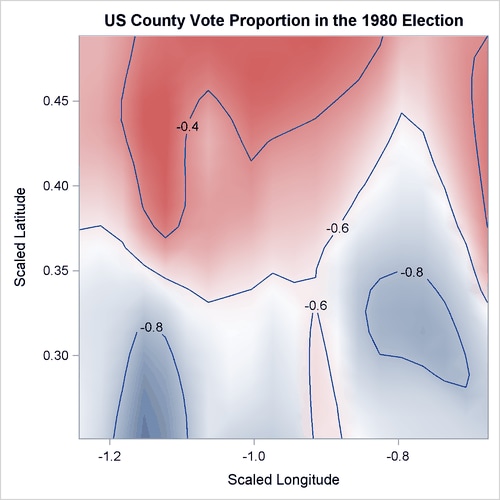 US County Vote Proportion in the 1980 Election