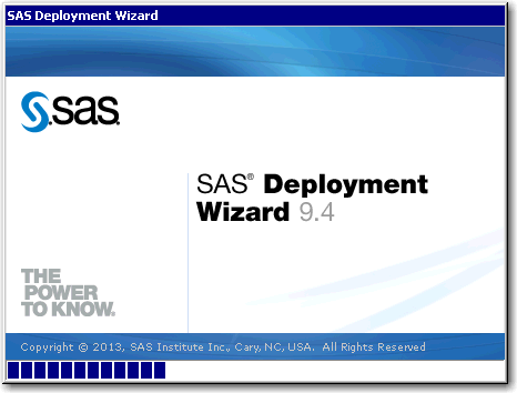 SAS Deployment Wizard splash screen (first instance)