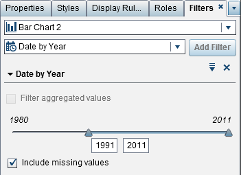 A Basic Report Filter with a Slider for Continuous Values