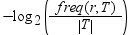 -log_2(freq(r, T) / |T| )