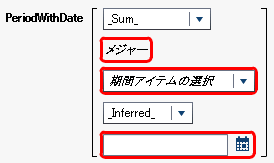 PeriodWithDate演算子のパラメータ