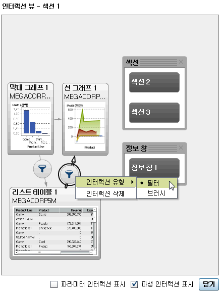 인터랙션 유형 메뉴