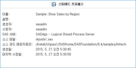 스토어드 프로세스의 메타데이터 뷰