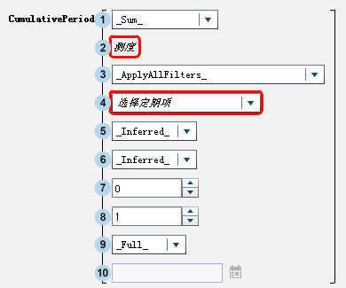 CumulativePeriod 运算符的参数