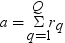 eh equals . cap sigma with q equals 1 below and with q above . r sub q. Click image for alternative formats.