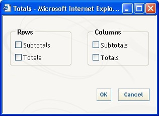 Totals dialog