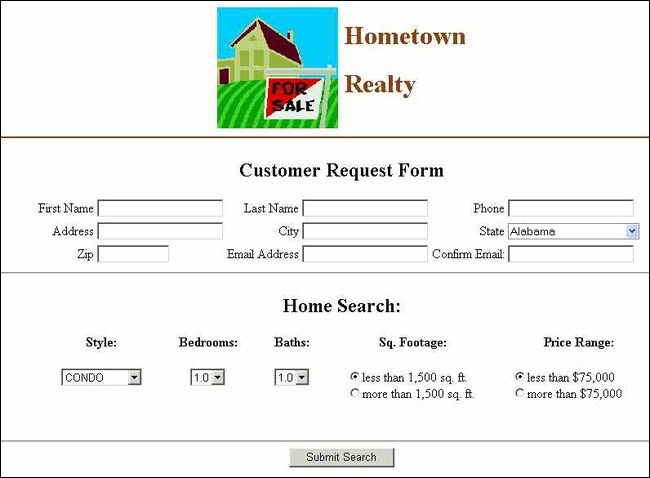 Form with various form elements