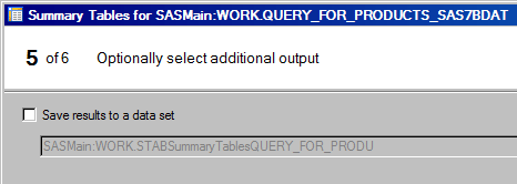Specify an output table for Summary Tables