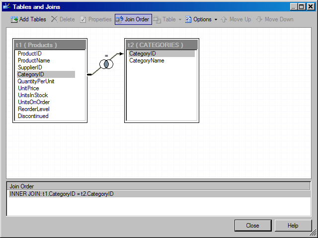 The Two Tables Joined In The Query Builder