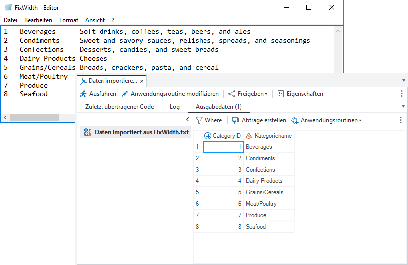 FixWidth-Textdatei und SAS-Datei