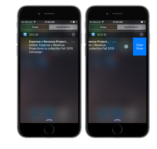 A notification appears in the iOS Notification Center