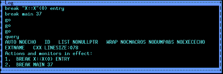 Debugging C++ Programs Using the SAS/C Debugger : C++ Debugging Example