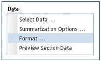 Selecing Data and Format