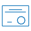 certification icon blue