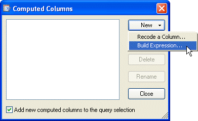 Computed columns screen shot