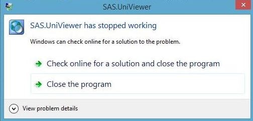 SAS Universal Viewer 1.4 error
